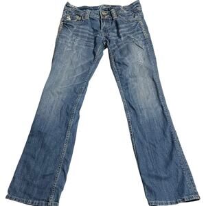 Miss Me Womens Jeans Size 28 Bootcut Low Rise Stretch Medium Wash Denim JP4422